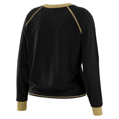New Orleans Saints WEAR by Erin Andrews Women's Plus Size Tie-Front Long Sleeve Top - Black/Gold - NFL