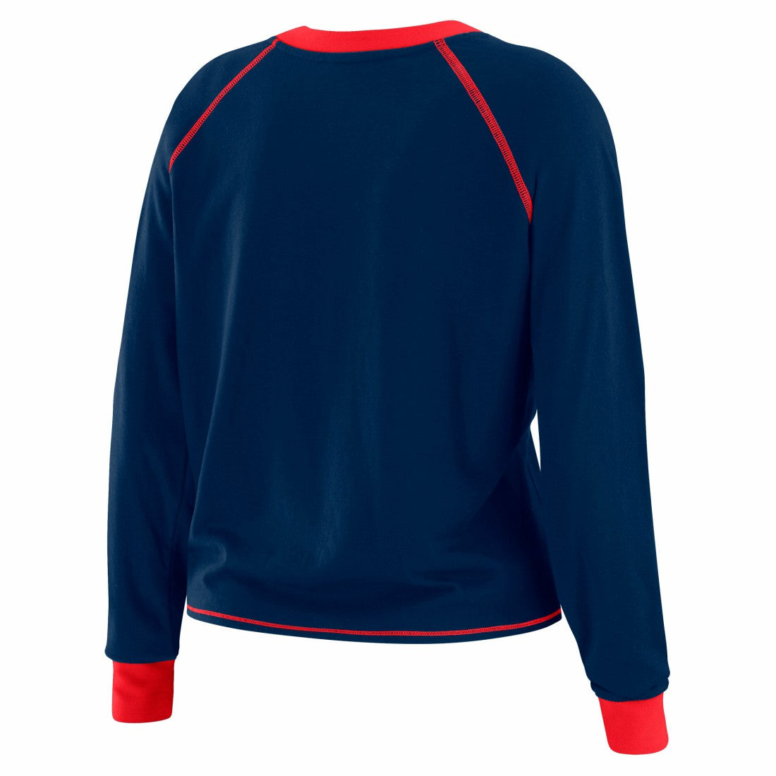 New York Giants WEAR by Erin Andrews Women's Plus Size Tie-Front Long Sleeve Top - Royal/Red - NFL
