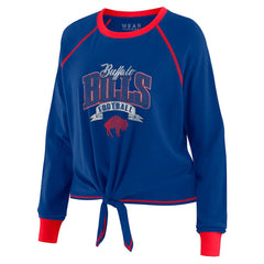 Buffalo Bills WEAR by Erin Andrews Women's Plus Size Tie-Front Long Sleeve Top - Royal/Red - NFL