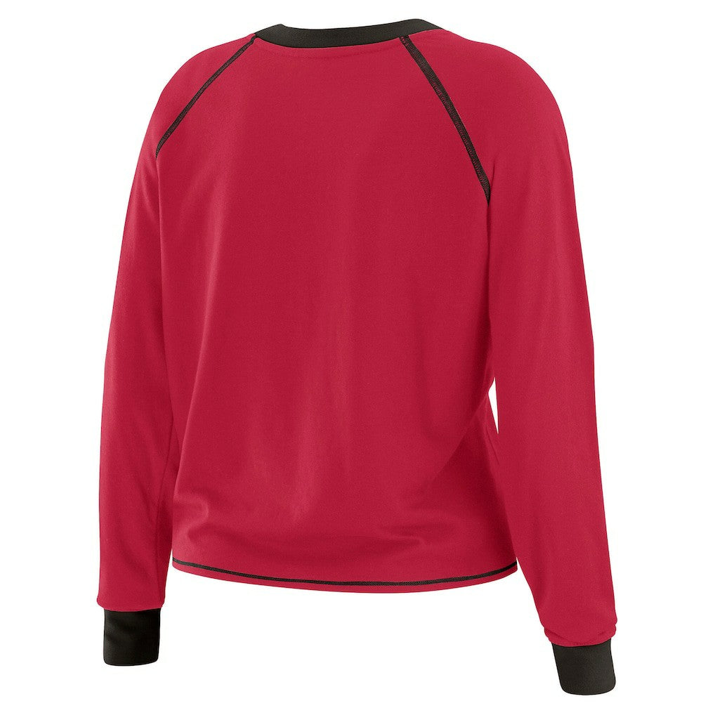 Arizona Cardinals WEAR by Erin Andrews Women's Plus Size Tie-Front Long Sleeve Top - Cardinal/Black - NFL