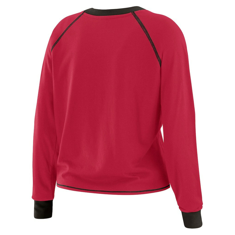 Arizona Cardinals WEAR by Erin Andrews Women's Plus Size Tie-Front Long Sleeve Top - Cardinal/Black - NFL