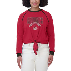 Arizona Cardinals WEAR by Erin Andrews Women's Plus Size Tie-Front Long Sleeve Top - Cardinal/Black - NFL
