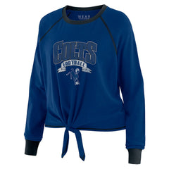 Indianapolis Colts WEAR by Erin Andrews Women's Plus Size Tie-Front Long Sleeve Top - Royal/Black - NFL