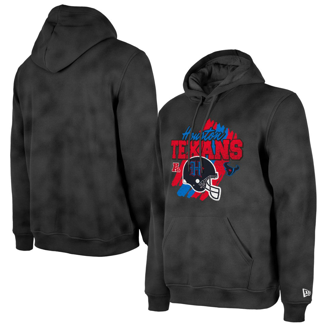 Houston Texans New Era Identity Helmet Enzyme Washed Pullover Hoodie - Black - NFL
