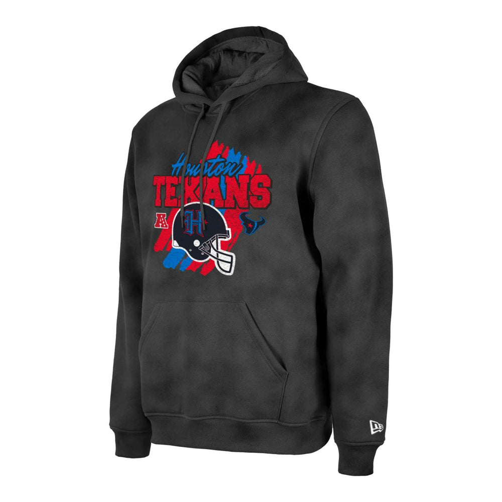 Houston Texans New Era Identity Helmet Enzyme Washed Pullover Hoodie - Black - NFL
