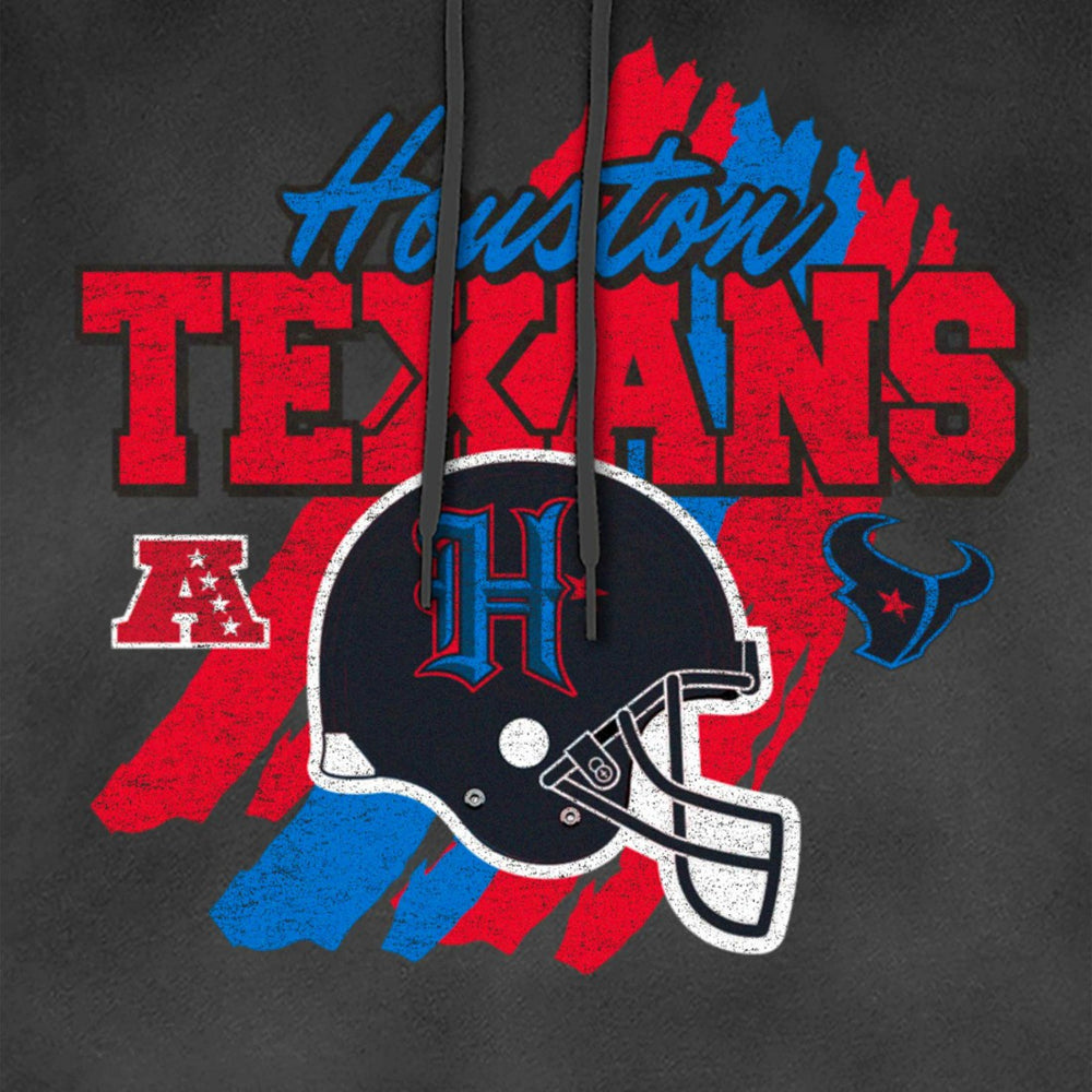 Houston Texans New Era Identity Helmet Enzyme Washed Pullover Hoodie - Black - NFL
