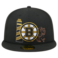 Boston Bruins New Era State Stitch 59FIFTY Fitted Hat - Black | New Era on sale