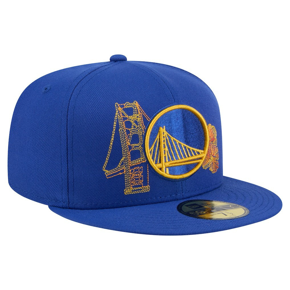 New Era Golden State Warriors State Stitch 59FIFTY Fitted Hat Royal