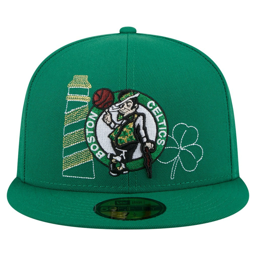 New Era Boston Celtics State Stitch 59FIFTY Fitted Hat Kelly Green