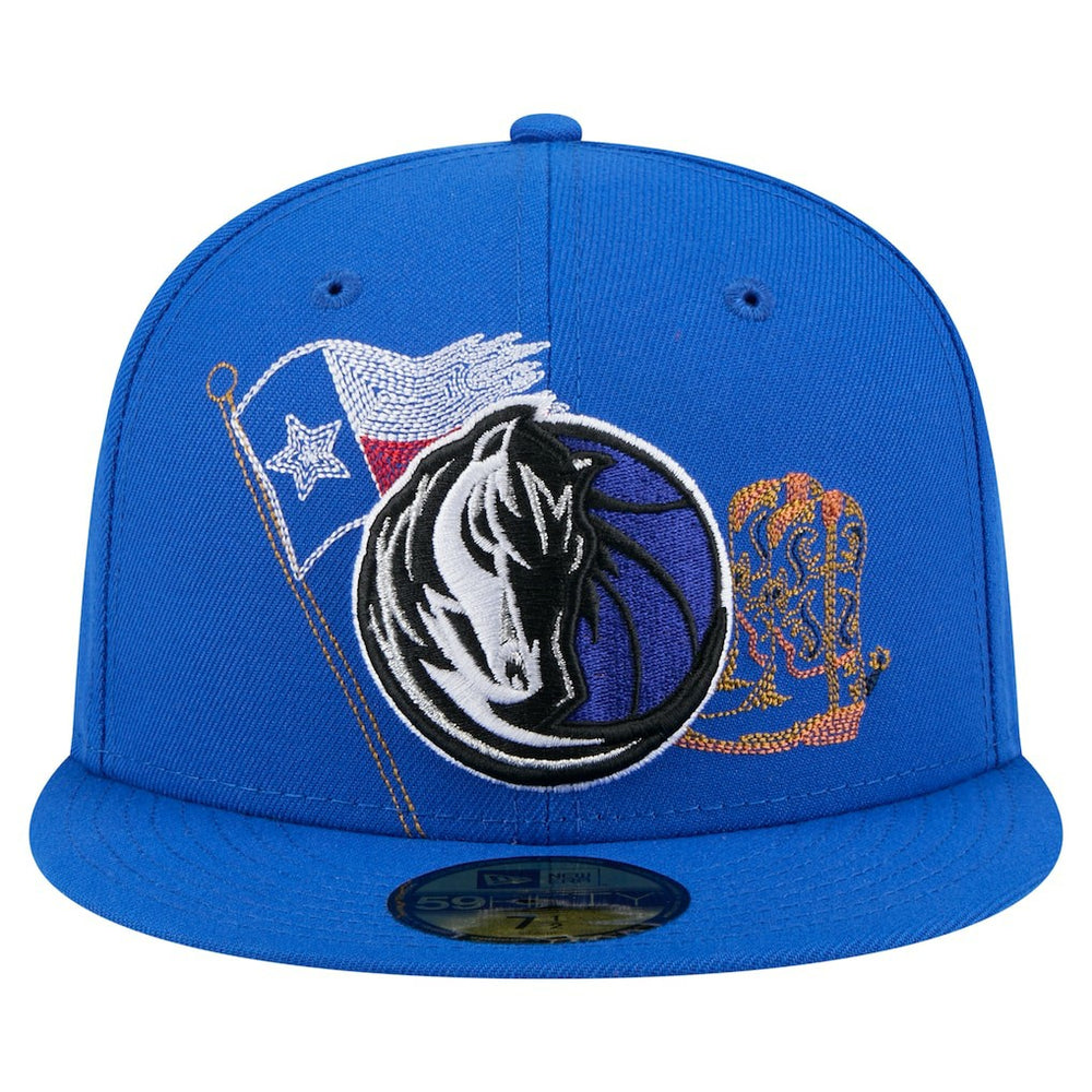 New Era Dallas Mavericks State Stitch 59FIFTY Fitted Hat Blue