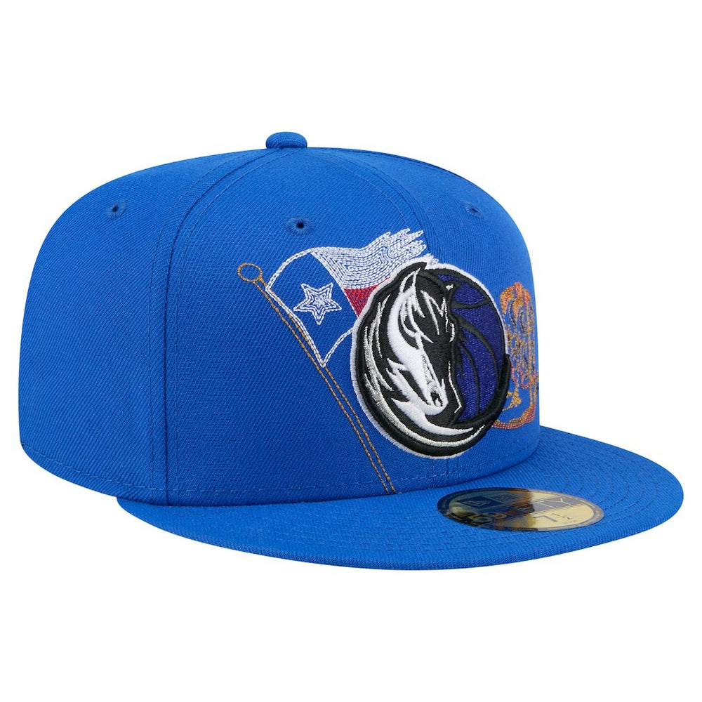 New Era Dallas Mavericks State Stitch 59FIFTY Fitted Hat Blue