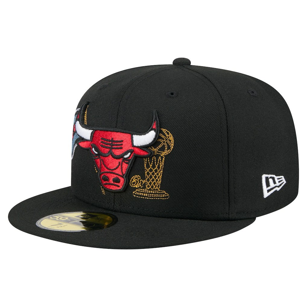 New Era Chicago Bulls State Stitch 59FIFTY Fitted Hat Black