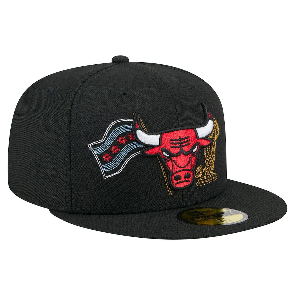 New Era Chicago Bulls State Stitch 59FIFTY Fitted Hat Black