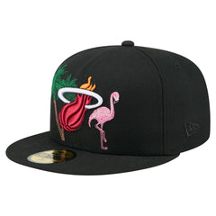 New Era Miami Heat State Stitch 59FIFTY Fitted Hat Black
