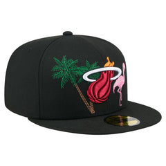 New Era Miami Heat State Stitch 59FIFTY Fitted Hat Black