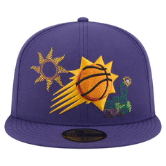 New Era Phoenix Suns State Stitch 59FIFTY Fitted Hat Purple