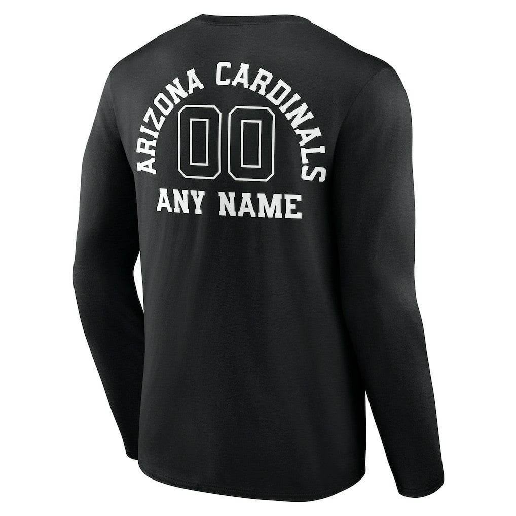 Arizona Cardinals Personalized Name & Number Monochrome Long Sleeve T-Shirt - Black - NFL
