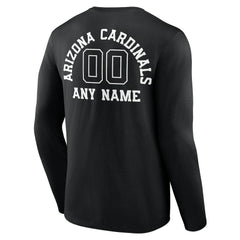 Arizona Cardinals Personalized Name & Number Monochrome Long Sleeve T-Shirt - Black - NFL