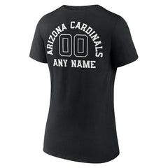 Arizona Cardinals Women's Personalized Name & Number Monochrome V-Neck T-Shirt - Black - NFL
