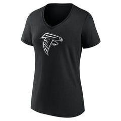 Atlanta Falcons Women's Personalized Name & Number Monochrome V-Neck T-Shirt - Black - NFL
