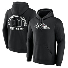Baltimore Ravens Personalized Name & Number Pullover Hoodie - Black - NFL