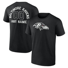 Baltimore Ravens Personalized Name & Number Monochrome T-Shirt - Black - NFL
