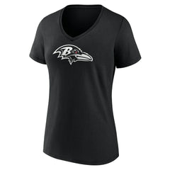 Baltimore Ravens Women's Personalized Name & Number Monochrome V-Neck T-Shirt - Black - NFL