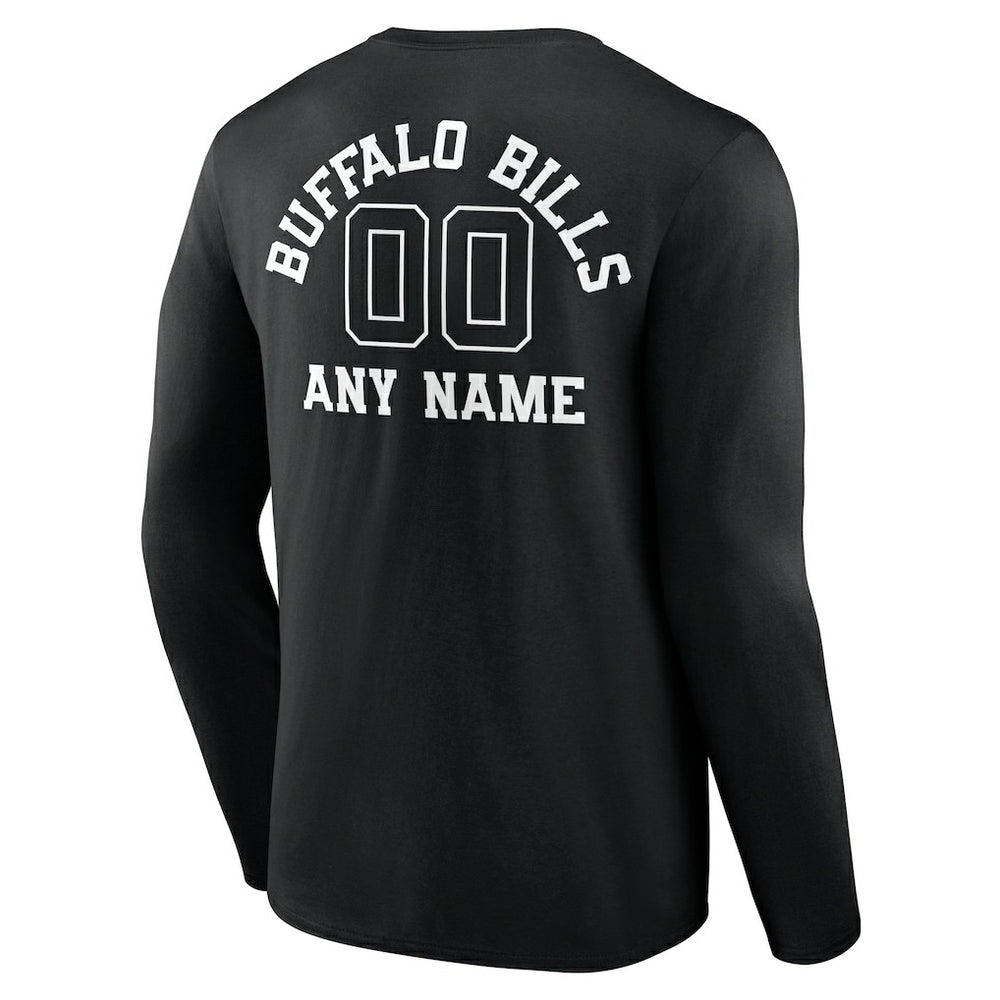Buffalo Bills Personalized Name & Number Monochrome Long Sleeve T-Shirt - Black - NFL