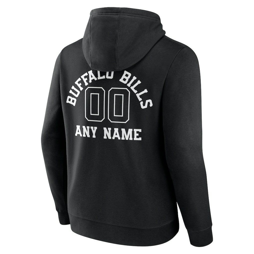 Buffalo Bills Personalized Name & Number Pullover Hoodie - Black - NFL