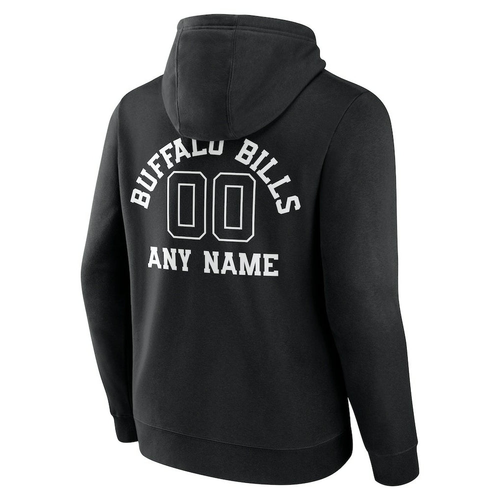 Buffalo Bills Personalized Name & Number Pullover Hoodie - Black - NFL