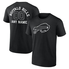 Buffalo Bills Personalized Name & Number Monochrome T-Shirt - Black - NFL