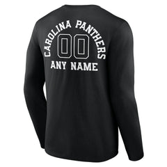 Carolina Panthers Personalized Name & Number Monochrome Long Sleeve T-Shirt - Black - NFL