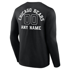 Chicago Bears Personalized Name & Number Monochrome Long Sleeve T-Shirt - Black - NFL