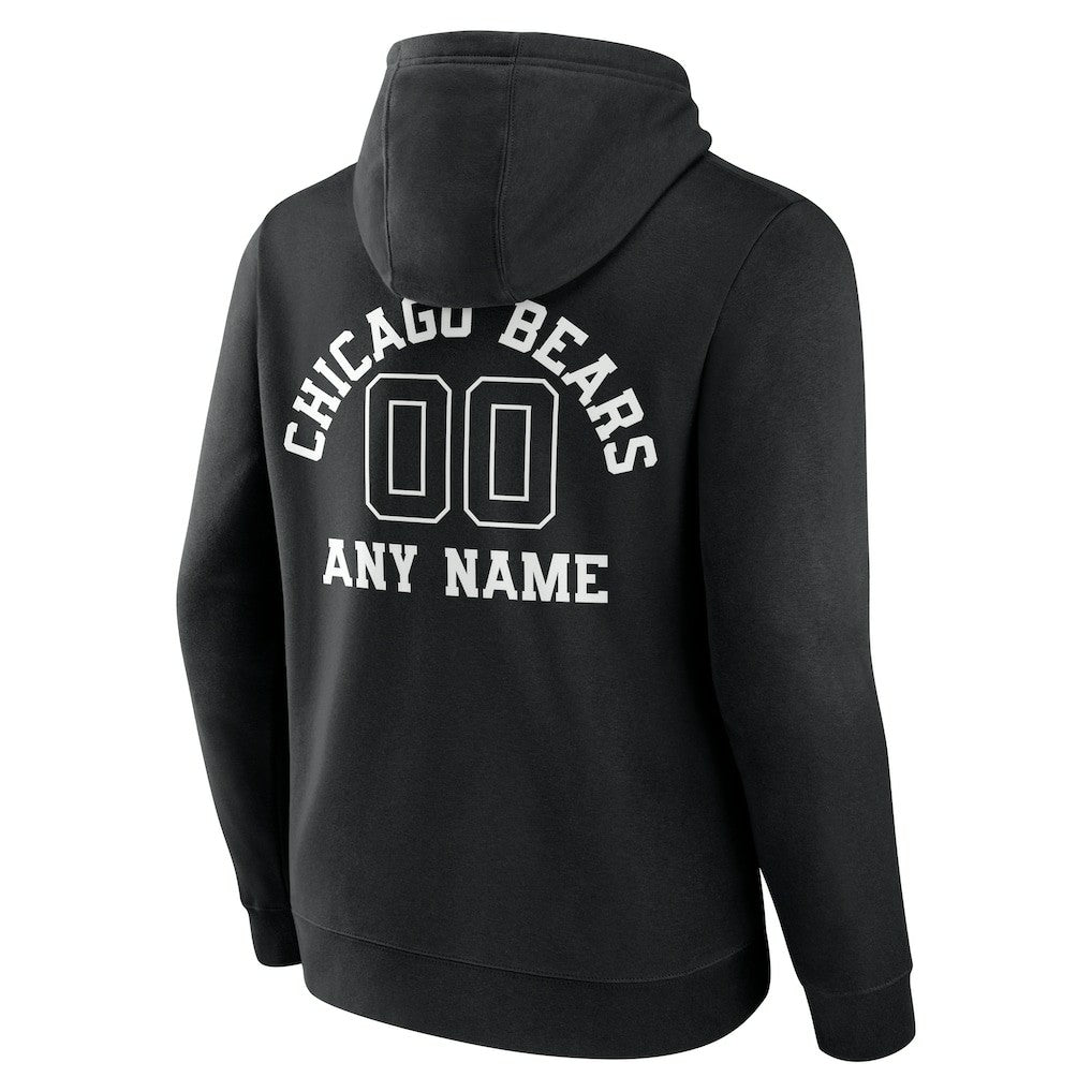 Chicago Bears Personalized Name & Number Pullover Hoodie - Black - NFL