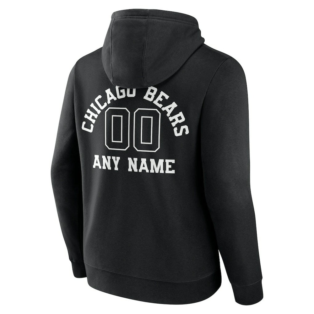 Chicago Bears Personalized Name & Number Pullover Hoodie - Black - NFL