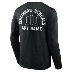 Cincinnati Bengals Personalized Name & Number Monochrome Long Sleeve T-Shirt - Black - NFL