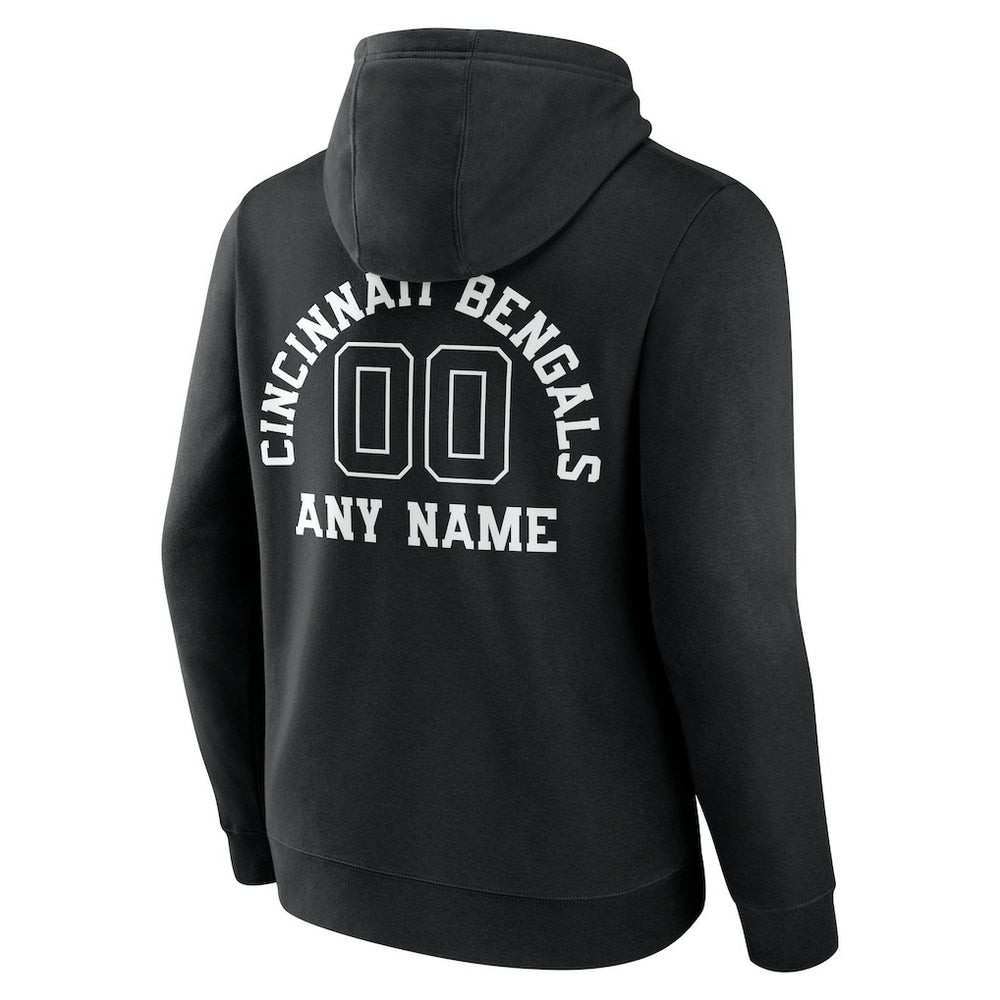 Cincinnati Bengals Personalized Name & Number Pullover Hoodie - Black - NFL