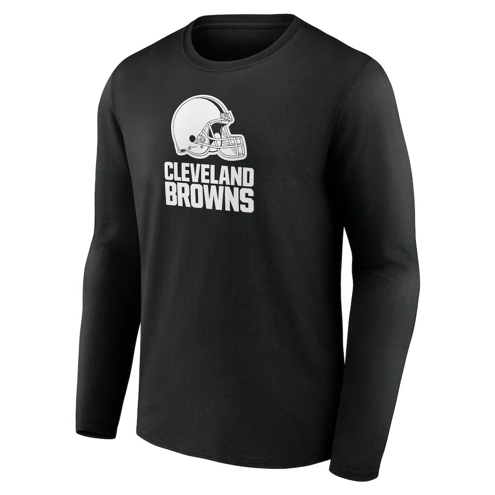 Cleveland Browns Personalized Name & Number Monochrome Long Sleeve T-Shirt - Black - NFL