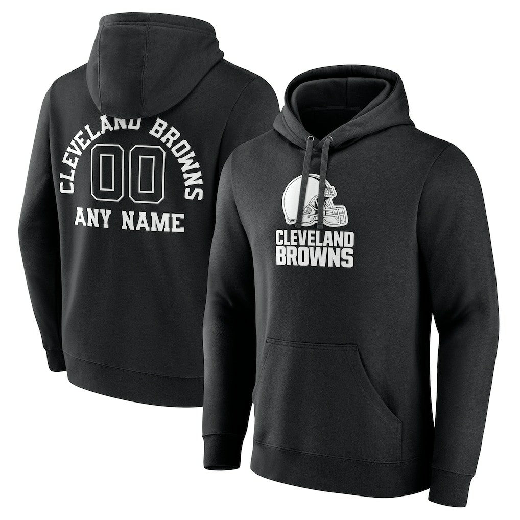 Cleveland Browns Personalized Name & Number Pullover Hoodie - Black - NFL