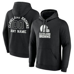 Cleveland Browns Personalized Name & Number Pullover Hoodie - Black - NFL
