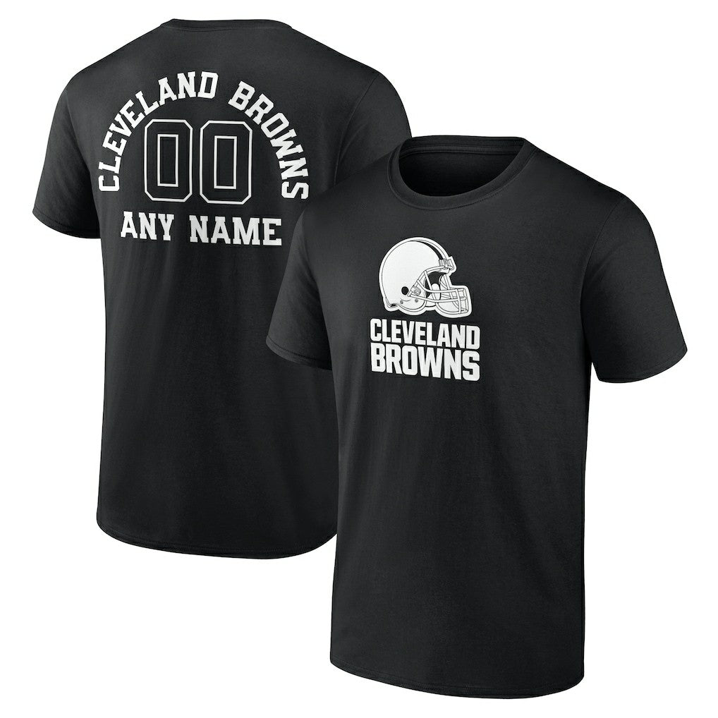 Cleveland Browns Personalized Name & Number Monochrome T-Shirt - Black - NFL