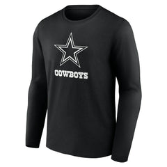 Dallas Cowboys Personalized Name & Number Monochrome Long Sleeve T-Shirt - Black - NFL