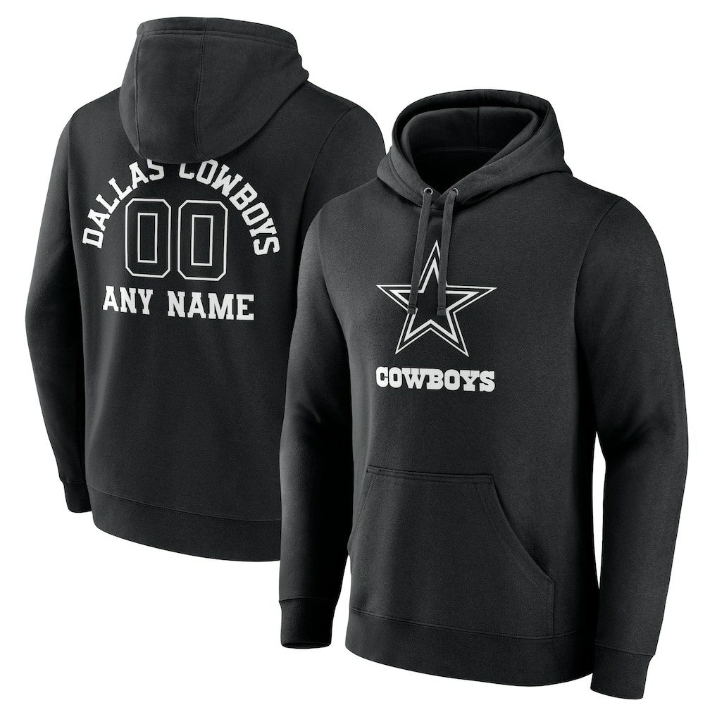 Dallas Cowboys Personalized Name & Number Pullover Hoodie - Black - NFL