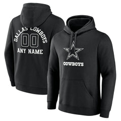Dallas Cowboys Personalized Name & Number Pullover Hoodie - Black - NFL