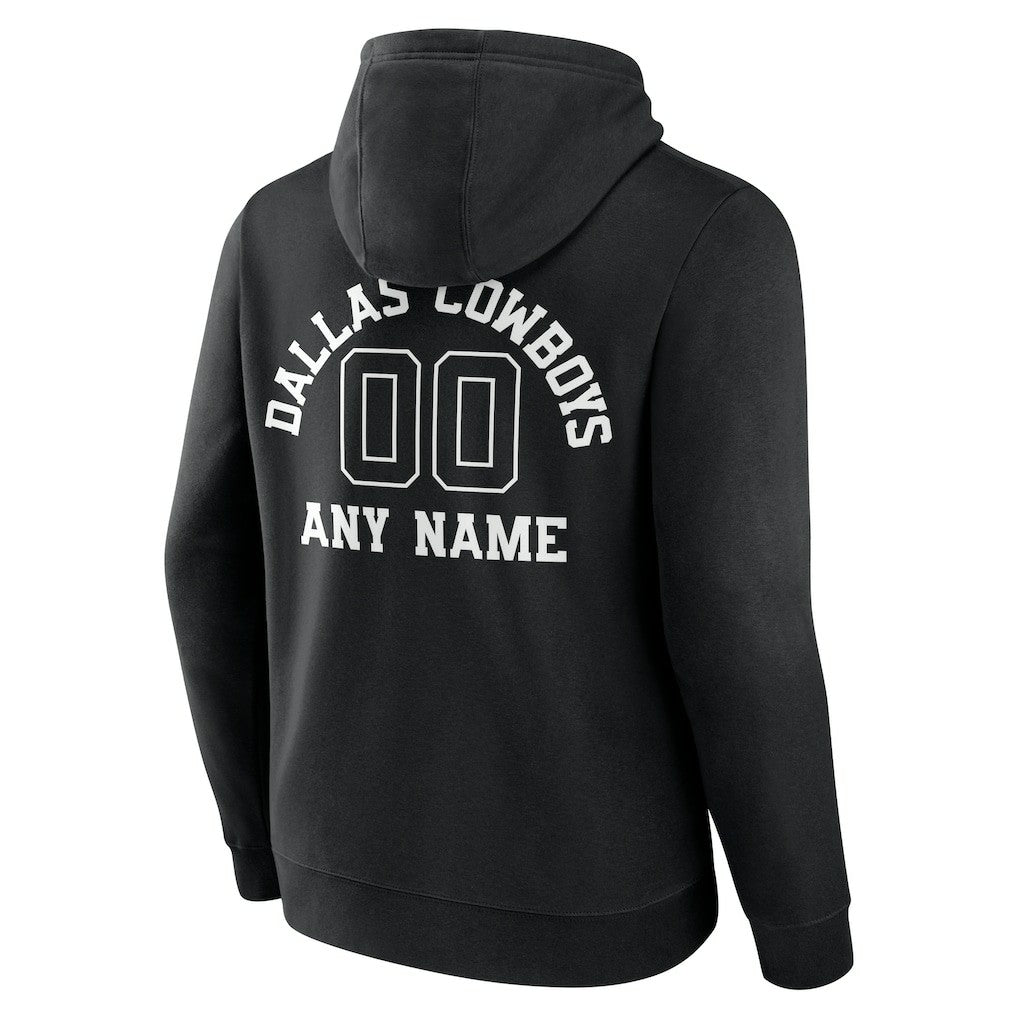 Dallas Cowboys Personalized Name & Number Pullover Hoodie - Black - NFL