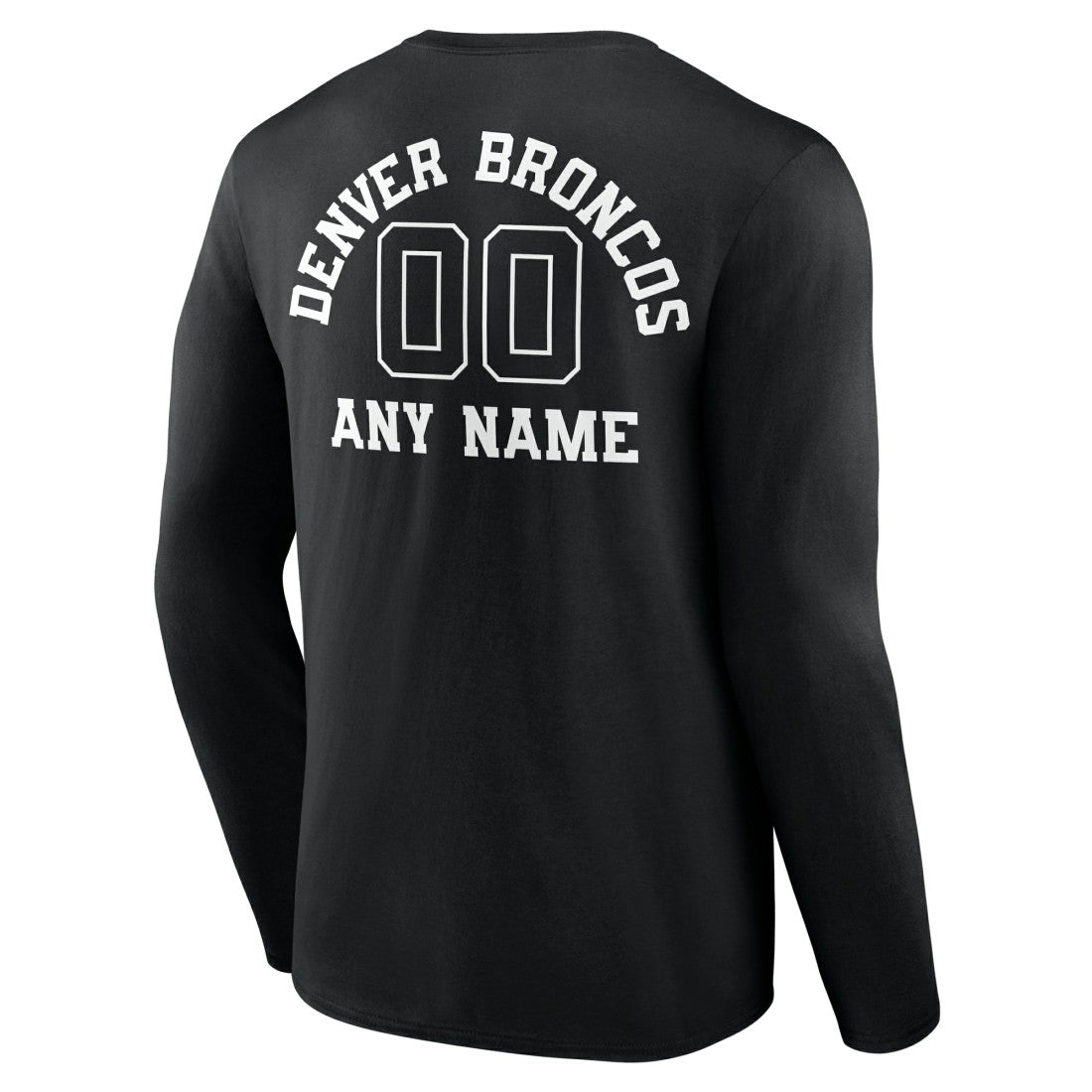 Denver Broncos Personalized Name & Number Monochrome Long Sleeve T-Shirt - Black - NFL
