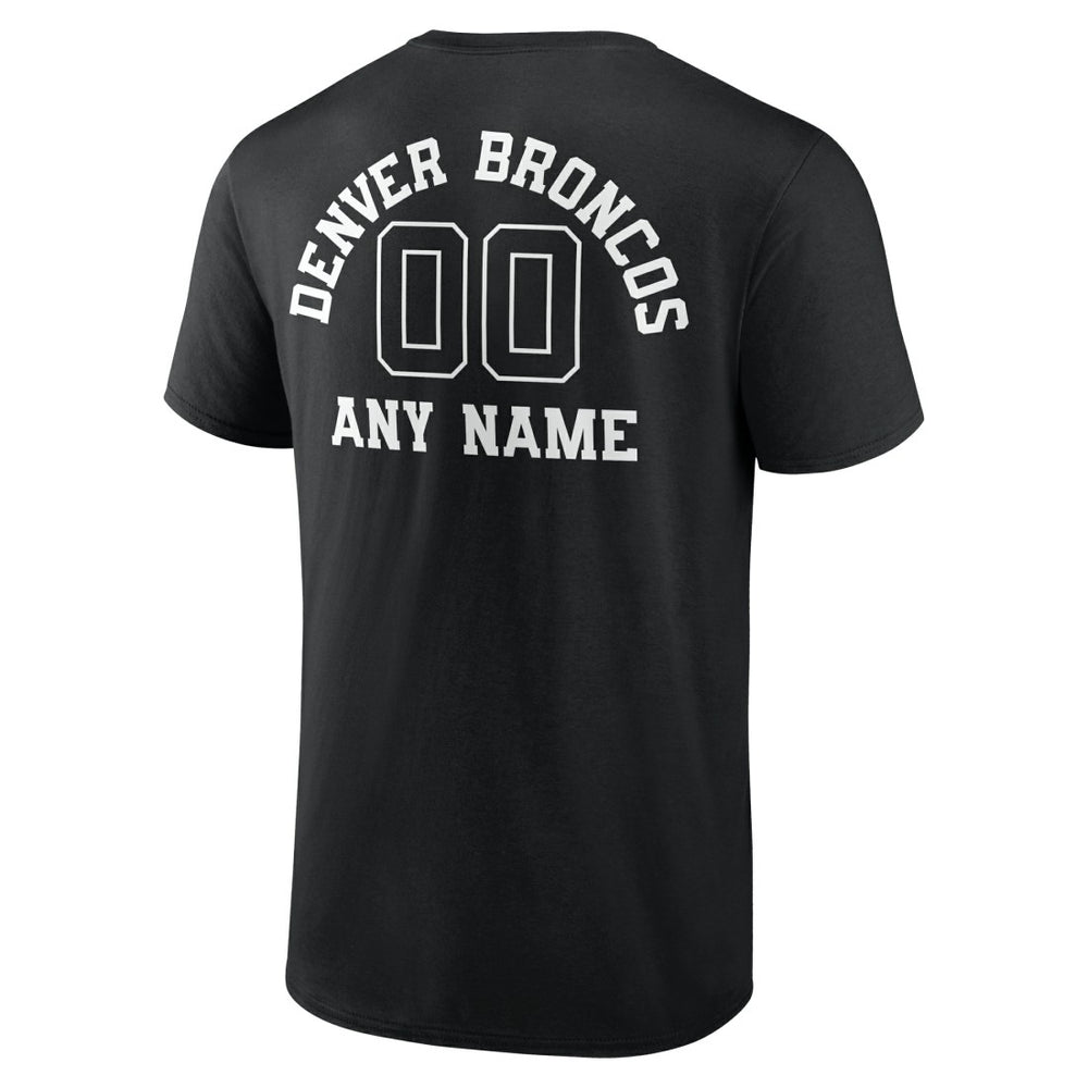 Denver Broncos Personalized Name & Number Monochrome T-Shirt - Black - NFL
