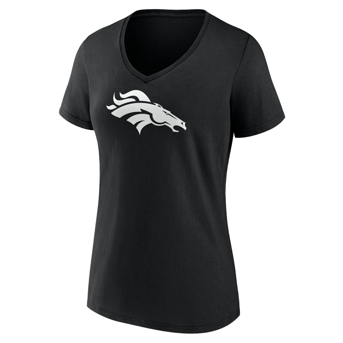 Denver Broncos Women's Personalized Name & Number Monochrome V-Neck T-Shirt - Black - NFL