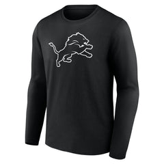 Detroit Lions Personalized Name & Number Monochrome Long Sleeve T-Shirt - Black - NFL