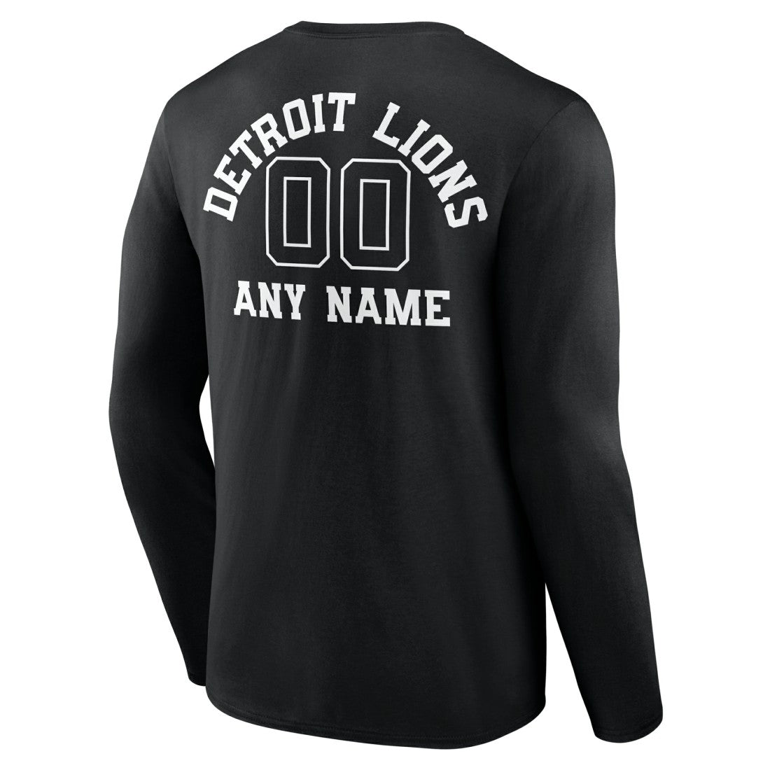 Detroit Lions Personalized Name & Number Monochrome Long Sleeve T-Shirt - Black - NFL